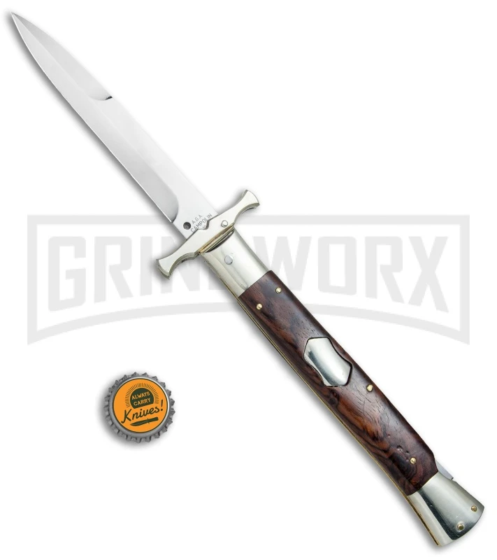 AGA Campolin 13" Stiletto Bat Swinguard Cocobolo Automatic Knife - Bayo AGA Campolin 13" Stiletto Bat Swinguard Cocobolo Automatic Knife - Bayo -Knivesand Tools Shop AGA Campolin 13in Bat Swinguard Auto Cocobolo Satin Bayo BHQ 77552 jr bottlecap large