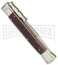 AGA Campolin 13" Stiletto Bat Swinguard Cocobolo Automatic Knife - Bayo 4 AGA Campolin 13" Stiletto Bat Swinguard Cocobolo Automatic Knife - Bayo -Knivesand Tools Shop AGA Campolin 13in Bat Swinguard Auto Cocobolo Satin Bayo BHQ 77552 jr side large