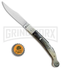 AGA Campolin Sahara Dark Horn Italian Stiletto Automatic Knife - Mirror Plain 5 AGA Campolin Sahara Dark Horn Italian Stiletto Automatic Knife - Mirror Plain -Knivesand Tools Shop AGA Campolin 9in Shara Italian Stiletto LB Dark Horn Mirror BHQ 74050 jr bottlecap large