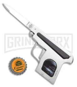 AGA Campolin Dark Horn Automatic Gun Knife - Satin Plain -Knivesand Tools Shop AGA Campolin Automatic Gun Knife Dark Horn GX 33673 ns bottlecap large