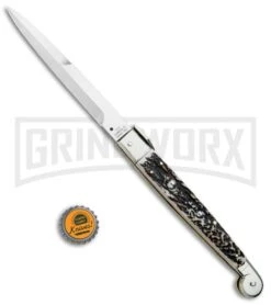 A.G.A. Campolin 12" Brazilian Stag Sicilian Picklock Automatic Knife - Bayonet 5 A.G.A. Campolin 12" Brazilian Stag Sicilian Picklock Automatic Knife - Bayonet -Knivesand Tools Shop AGA Campolin Brazilian Stag Sicilian Picklock Bayo BP 16455 jr bottlecap large