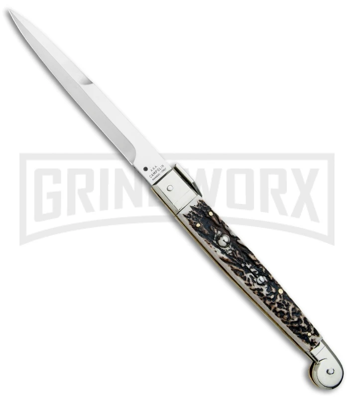A.G.A. Campolin 12" Brazilian Stag Sicilian Picklock Automatic Knife - Bayonet A.G.A. Campolin 12" Brazilian Stag Sicilian Picklock Automatic Knife - Bayonet -Knivesand Tools Shop AGA Campolin Brazilian Stag Sicilian Picklock Bayo BP 16455 jr large