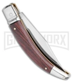 AGA Campolin Diana Santos Wood Lever Lock Automatic Knife - Satin Plain -Knivesand Tools Shop AGA Campolin Diana Lever Lock Automatic Knife Santos Wood 3.75 Satin BHQ 120336 LS Side large