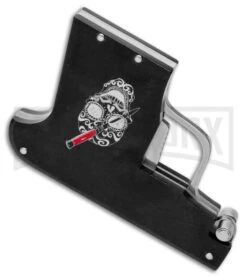 AGA Campolin Black Automatic Gun Knife - Satin Plain -Knivesand Tools Shop AGA Campolin Gun Knife Auto Black Satin CEM PIS BLACK GX 33938 jr spine large