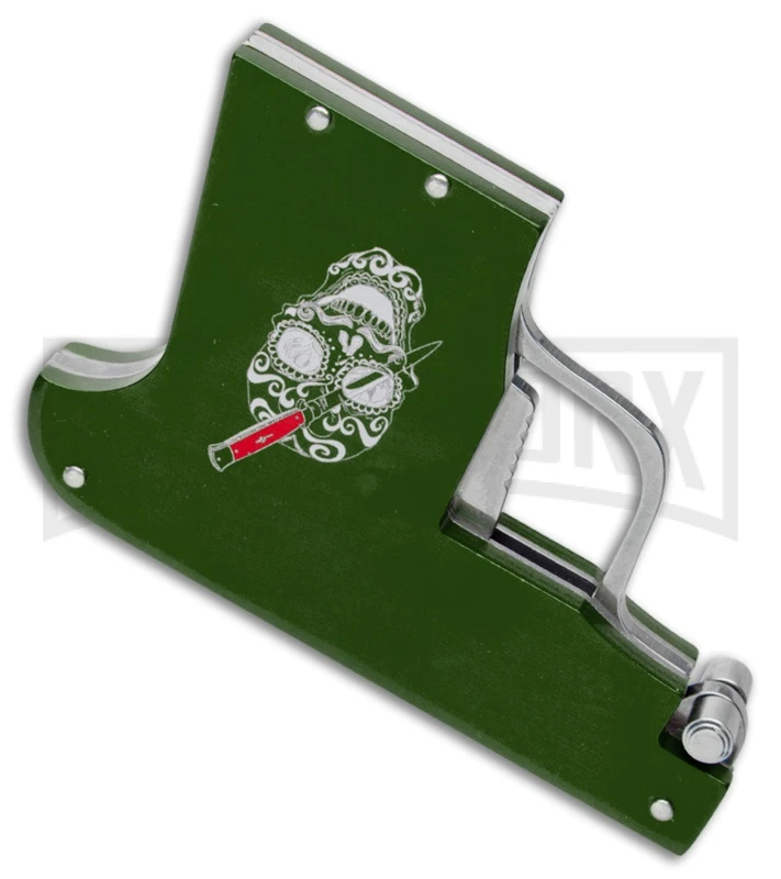 AGA Campolin Green Automatic Gun Knife - Satin Plain AGA Campolin Green Automatic Gun Knife - Satin Plain -Knivesand Tools Shop AGA Campolin Gun Knife Auto Green Satin CEM PIS GREEN GX 33939 jr spine large