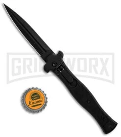 AGA Campolin Zero SWAT G-10 Leverlock Automatic Knife - Dagger Black Plain -Knivesand Tools Shop AGA Campolin Zero Black G 10 LL Dagger Swat BP 30460 jr bottlecap large