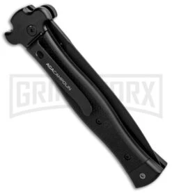 AGA Campolin Zero SWAT G-10 Leverlock Automatic Knife - Dagger Black Plain -Knivesand Tools Shop AGA Campolin Zero Black G 10 LL Dagger Swat BP 30460 jr side large