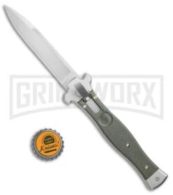 AGA Campolin Zero OD Green G-10 Leverlock Automatic Knife - Bayonet Satin Plain -Knivesand Tools Shop AGA Campolin Zero G 10 Green AGA01V SB BP 20047 jr bottlecap large