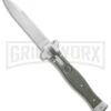 AGA Campolin Zero OD Green G-10 Leverlock Automatic Knife - Bayonet Satin Plain -Knivesand Tools Shop AGA Campolin Zero G 10 Green AGA01V SB BP 20047 jr large
