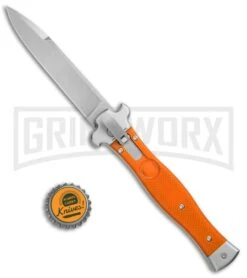 AGA Campolin Zero Orange G-10 Leverlock Automatic - Bayonet Stonewash Plain -Knivesand Tools Shop AGA Campolin Zero G 10 Orange SW AGA01O SWB BP 20045 jr bottlecap large