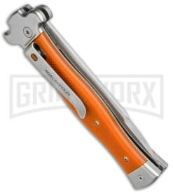 AGA Campolin Zero Orange G-10 Leverlock Automatic - Bayonet Stonewash Plain -Knivesand Tools Shop AGA Campolin Zero G 10 Orange SW AGA01O SWB BP 20045 jr side large