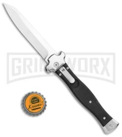 AGA Campolin Zero Smooth Black G-10 Leverlock Auto Knife - Reverse Tanto Plain -Knivesand Tools Shop AGA Campolin Zero Reverse Tanto LL Black G 10 Satin BHQ 117113 jr bottlecap large