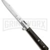 AGA Campolin 11" Frosolone Ebony Stiletto Automatic Knife - Bayonet 2 AGA Campolin 11" Frosolone Ebony Stiletto Automatic Knife - Bayonet -Knivesand Tools Shop AGA Frosolone Ebony Nickel 11in Bayo BP 29294 jr large