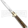 AGA Campolin 11" Frosolone Stag/Brass Stiletto Automatic Knife - Bayonet -Knivesand Tools Shop AGA Frosolone Stag Brass 11in Bayo BP 29297 jr large