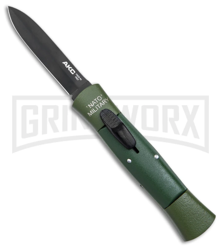 AKC 007 Concord NATO Military OD Green OTF Automatic Knife - Black Dagger AKC 007 Concord NATO Military OD Green OTF Automatic Knife - Black Dagger -Knivesand Tools Shop AKC 007 Concord NATO Military OTF Auto OD Green Black Dagger BHQ 158254 jr large