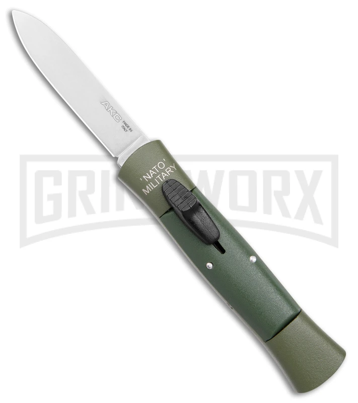 AKC 007 Concord NATO Military OD Green OTF Automatic Knife - Satin Flat AKC 007 Concord NATO Military OD Green OTF Automatic Knife - Satin Flat -Knivesand Tools Shop AKC 007 Concord NATO Military OTF Auto OD Green Satin Flat BHQ 173565 jr large