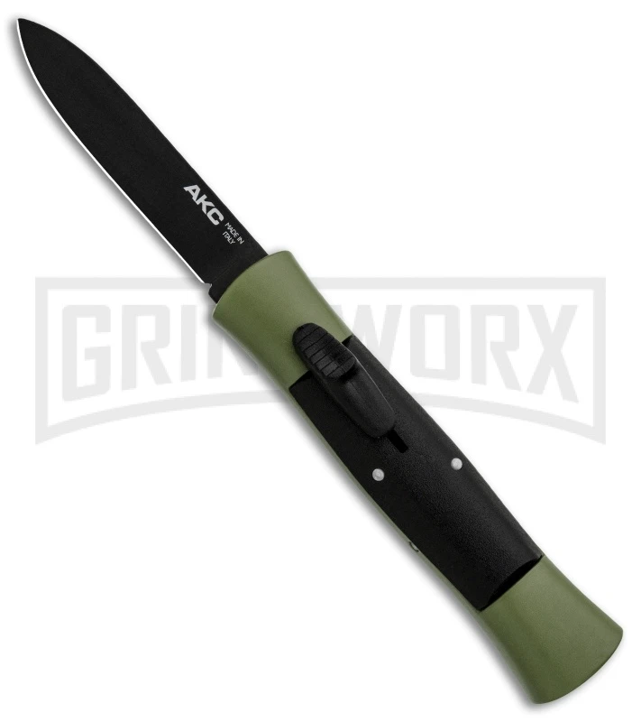 AKC Concord Green/Black OTF Automatic Knife - Flat Black AKC Concord Green/Black OTF Automatic Knife - Flat Black -Knivesand Tools Shop AKC 007 Concord OTF Green Black Flat GX 30500 jr large