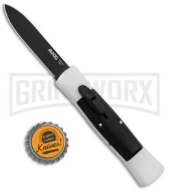 AKC 007 Concord White/Black OTF Automatic Knife - Flat Black 5 AKC 007 Concord White/Black OTF Automatic Knife - Flat Black -Knivesand Tools Shop AKC 007 Concord OTF White Black Flat GX 30496 jr bottlecap large