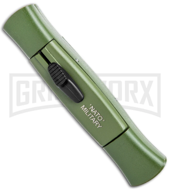 AKC 077 Concord NATO Military Green OTF Automatic Knife - Satin Plain AKC 077 Concord NATO Military Green OTF Automatic Knife - Satin Plain -Knivesand Tools Shop AKC 077 Concord OTF Auto NATO Military Green Satin Flat BHQ 179232 jr spine large