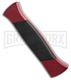 AKC 777 Blackfinger Red/Black OTF Automatic Knife - Black Plain Dagger -Knivesand Tools Shop AKC 777 Blackfinger Dagger OTF Automatic Knife Red Black 3.375in Black Flat BHQ 184002 hd side large