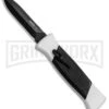 AKC 777 Blackfinger Tactical White/Blk OTF Automatic Knife - Dagger Black Plain -Knivesand Tools Shop AKC 777 Blackfinger Dagger OTF White Black BHQ 82047 jr large