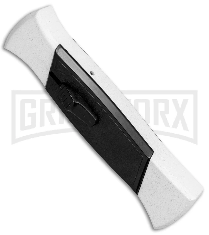 AKC 777 Blackfinger Tactical White/Blk OTF Automatic Knife - Dagger Black Plain AKC 777 Blackfinger Tactical White/Blk OTF Automatic Knife - Dagger Black Plain -Knivesand Tools Shop AKC 777 Blackfinger Dagger OTF White Black BHQ 82047 jr spine large
