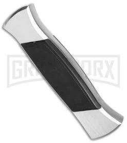 AKC 777 Blackfinger Brushed Aluminum OTF Automatic Knife - Black Tanto -Knivesand Tools Shop AKC 777 Blackfinger OTF Auto Brushed Aluminum Black Black Tanto BHQ 153398 jr side large