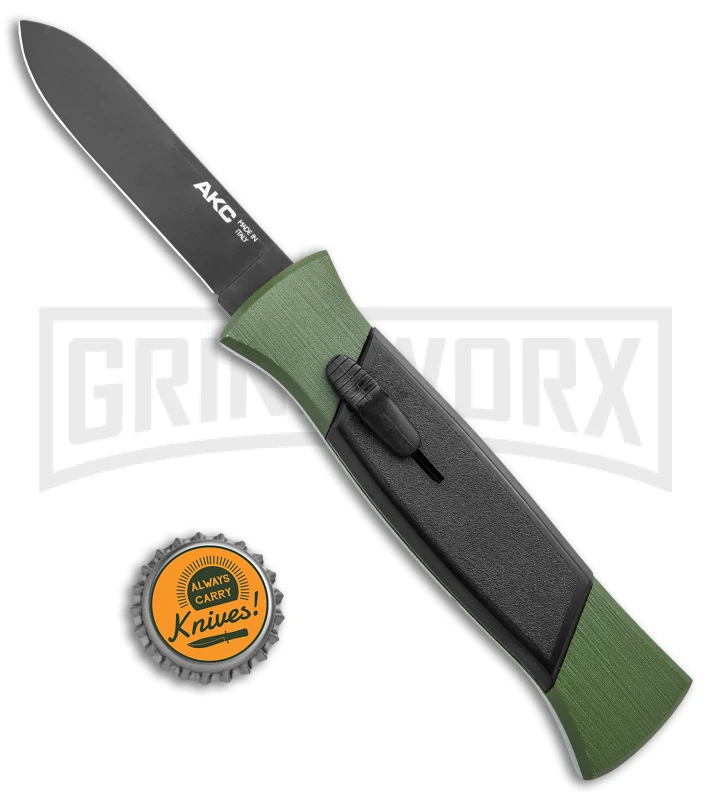 AKC 777 Blackfinger Green/Black OTF Automatic Knife - Black Plain AKC 777 Blackfinger Green/Black OTF Automatic Knife - Black Plain -Knivesand Tools Shop AKC 777 Blackfinger OTF Auto Green Black Black Flat BHQ 138920 jr bottlecap large