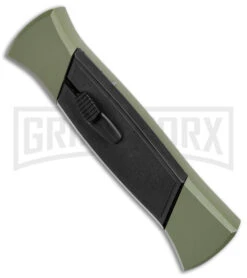 AKC 777 Blackfinger Green/Black OTF Automatic Knife - Black Tanto -Knivesand Tools Shop AKC 777 Blackfinger OTF Auto Green Black Black Tanto BHQ 153513 jr spine large