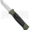 AKC 777 Blackfinger Green/Black OTF Automatic Knife - Satin Tanto -Knivesand Tools Shop AKC 777 Blackfinger OTF Auto Green Black SW Tanto BHQ 152941 jr large