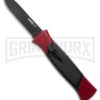 AKC 777 Blackfinger Red/Black OTF Automatic Knife - Black Plain