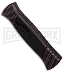 AKC 777 Blackfinger Sim Carbon Fiber OTF Automatic Knife - Black Plain -Knivesand Tools Shop AKC 777 Blackfinger Sim Carbon Fiber Black Flat BHQ 90290 er spine large