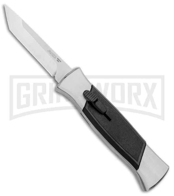 AKC 777 Blackfinger Brushed Aluminum OTF Automatic Knife - SW Tanto AKC 777 Blackfinger Brushed Aluminum OTF Automatic Knife - SW Tanto -Knivesand Tools Shop AKC 777 Blackfinger Tanto OTF Auto Brushed Aluminum SW BHQ 87412 jr 2 large