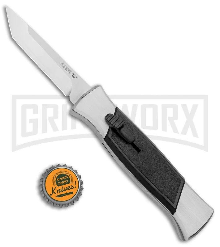 AKC 777 Blackfinger Brushed Aluminum OTF Automatic Knife - SW Tanto AKC 777 Blackfinger Brushed Aluminum OTF Automatic Knife - SW Tanto -Knivesand Tools Shop AKC 777 Blackfinger Tanto OTF Auto Brushed Aluminum SW BHQ 87412 jr bottlecap 2 large