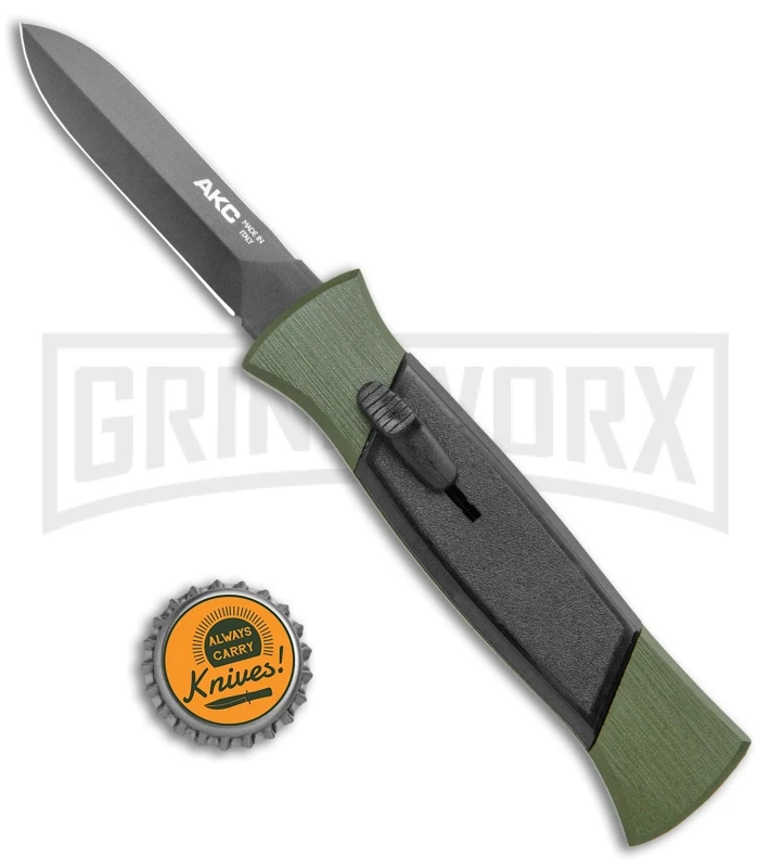 AKC 777 Green Blackfinger Brushed Aluminum OTF Automatic Knife - Black dagger AKC 777 Green Blackfinger Brushed Aluminum OTF Automatic Knife - Black Dagger -Knivesand Tools Shop AKC 777 Green Blackfinger Dagger OTF Auto Brushed Aluminum Black BHQ 87411 jr bottlecap large