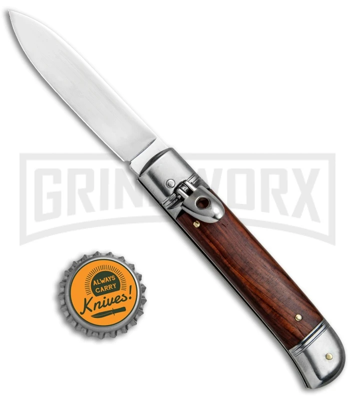 SKM 8" Italian Stiletto Lever Lock Cocobolo Automatic Knife - Polish Flat SKM 8" Italian Stiletto Lever Lock Cocobolo Automatic Knife - Polish Flat -Knivesand Tools Shop AKC Classic LL Auto Italian Cocobolo Satin BHQ 81016 jr bottlecap large