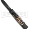 AKC Minion Concord Leopard OTF Automatic Knife - Flat Black Plain -Knivesand Tools Shop AKC Concord Minion Leopard Flat Blk BP 18949 jr large