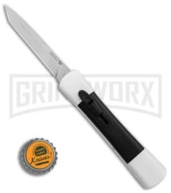 AKC Concord White/Black OTF Automatic Knife - Tanto Satin Plain 5 AKC Concord White/Black OTF Automatic Knife - Tanto Satin Plain -Knivesand Tools Shop AKC Concord Tanto White Black Satin BHQ 90286 er bottlecap large