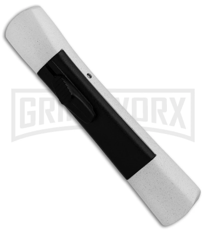 AKC Concord White/Black OTF Automatic Knife - Tanto Satin Plain AKC Concord White/Black OTF Automatic Knife - Tanto Satin Plain -Knivesand Tools Shop AKC Concord Tanto White Black Satin BHQ 90286 er spine large