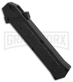 AKC F-16 Black D/A OTF Automatic Knife - Dagger Satin Plain -Knivesand Tools Shop AKC F 16 Black DA Dagger Satin Plain GX 30994 er spine large