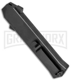 AKC F-16 Black/Stripe Inlay D/A OTF Automatic Knife - Bayo Satin Plain -Knivesand Tools Shop AKC F 16 Black Stripe Inlay DA OTF Bayo Satin Plain BP 25394 jr side large