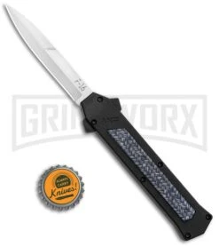 AKC F-16 Weave D/A OTF Automatic Knife - Bayo Satin Plain -Knivesand Tools Shop AKC F 16 DA Bayo OTF Auto Knife Weave Satin BHQ 131607 jr bottlecap large
