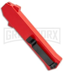 AKC F-16 Red D/A OTF Automatic Knife - Bayo Two Tone Plain -Knivesand Tools Shop AKC F 16 DA Bayo OTF Auto Red BHQ 112389 jr side large