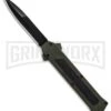 AKC F-16 OD Green D/A OTF Automatic Knife - Bayo Black Plain -Knivesand Tools Shop AKC F 16 DA Bayonet OD Green Black BHQ 86948 er large