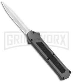 AKC F-16 Gray D/A OTF Automatic Knife - Dagger Satin Plain
