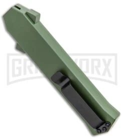 AKC F-16 OD Green D/A OTF Automatic Knife - Dagger Satin Plain 4 AKC F-16 OD Green D/A OTF Automatic Knife - Dagger Satin Plain -Knivesand Tools Shop AKC F 16 DA Dagger OTF Auto OD Green Satin BHQ 95347 jr side large