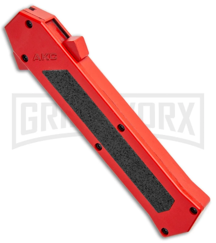 AKC F-16 Red D/A Dagger OTF Automatic Knife - Dagger Two Tone Plain AKC F-16 Red D/A Dagger OTF Automatic Knife - Dagger Two Tone Plain -Knivesand Tools Shop AKC F 16 DA Dagger OTF Auto Red TT BHQ 112389 jr spine large