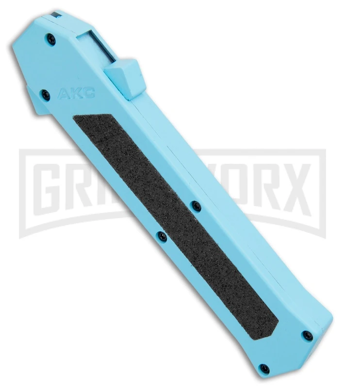 AKC F-16 Teal D/A OTF Automatic Knife - Dagger Two Tone Plain AKC F-16 Teal D/A OTF Automatic Knife - Dagger Two Tone Plain -Knivesand Tools Shop AKC F 16 DA Dagger OTF Auto Teal TT BHQ 109160 jr spine large