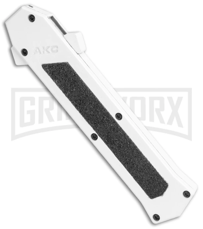 AKC F-16 White D/A OTF Automatic Knife - Dagger Two Tone Plain AKC F-16 White D/A OTF Automatic Knife - Dagger Two Tone Plain -Knivesand Tools Shop AKC F 16 DA Dagger OTF Auto White TT BHQ 114659 jr spine large