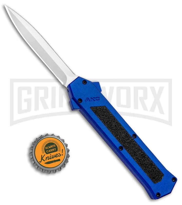 AKC F-16 Blue D/A OTF Automatic Knife - Dagger Satin Plain AKC F-16 Blue D/A OTF Automatic Knife - Dagger Satin Plain -Knivesand Tools Shop AKC F 16 DA Dagger OTF Blue Satin BHQ 93753 jr bottlecap large